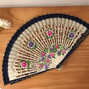 Bamboo Floral Hand Fan